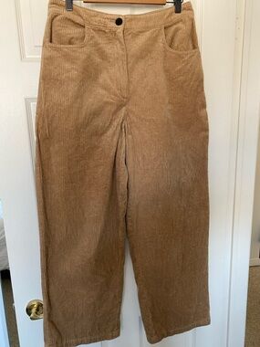 Zara Corduroy Wide Leg Pants in Camel